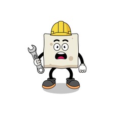 Character Illustration of tofu with 404 error