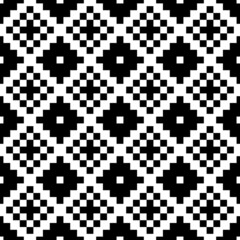 black and white seamless pattern with geometric ethnic