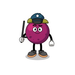 Cartoon Illustration of mangosteen police
