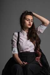 Caucasian woman portrait in classic style