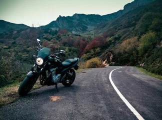 Rolgordijnen Motorcycle on the road (Asturias Spain) © J