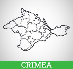 Simple outline map of Crimea. Vector graphic illustration.