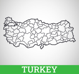Simple outline map of Turkey. Vector graphic illustration.