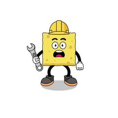 Character Illustration of sponge with 404 error