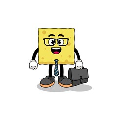 sponge mascot as a businessman