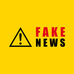 Obraz premium Fake news isolated on light yellow background. Banner design template. Vector illustration. Perfect for design elements of fake news and HOAX news campaigns. prohibiting the spread of fake news.