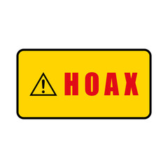 Internet Hoax warning label vector. Perfect for design elements of fake news and HOAX news campaigns. Grunge stamp template prohibiting the spread of fake news.