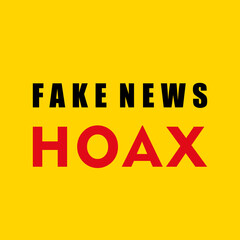 Naklejka na ściany i meble Fake news isolated on light yellow background. Banner design template. Vector illustration. Perfect for design elements of fake news and HOAX news campaigns. prohibiting the spread of fake news.