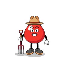 Cartoon mascot of blood farmer