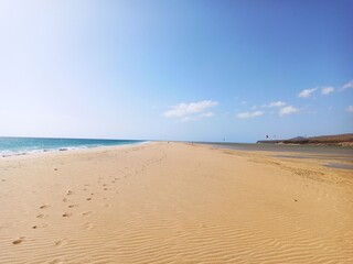 Fototapeta na wymiar Playa de Sotavento en Fuerteventura