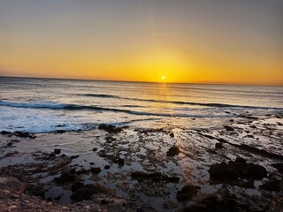 Obraz premium Atardecer en Punta Jandia de Fuerteventura