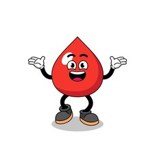 blood cartoon searching with happy gesture