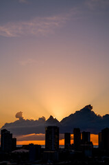 Fototapeta premium sunset over the city