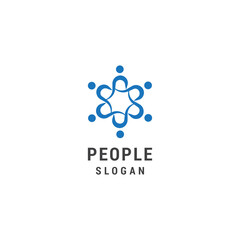 Abstract people logo people flat vector logo design template Premium Vector.