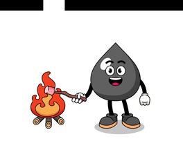 Illustration of oil burning a marshmallow