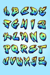 alphabet vector design graffiti