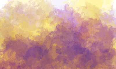 violet-yellow sky gradient watercolor background with cloud texture