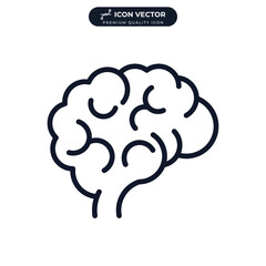 brain neurobiology icon symbol template for graphic and web design collection logo vector illustration
