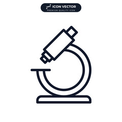 microbiology microscope icon symbol template for graphic and web design collection logo vector illustration