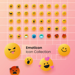 set of emoticon emojis icon