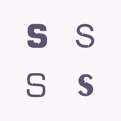 s logo chat communication flat color vector