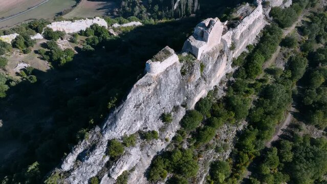 Aerial image of the Castle of Portilla. Villa de Portilla, Municipality of Zambrana, Alava, Basque Country, Spain, Europe