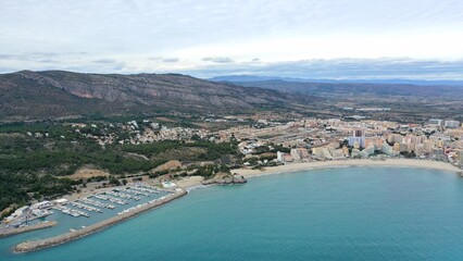 Fototapeta na wymiar bord de mer à marina d'or, au nord de valencia en Espagne dans la commune d'Oropesa del mar