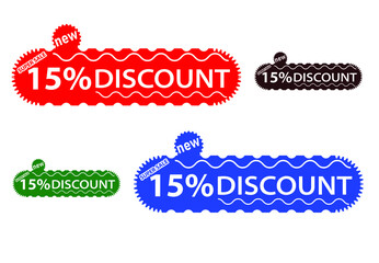 15 percent off new offer logo and icon design template