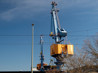 Port crane at a thermal power plant.