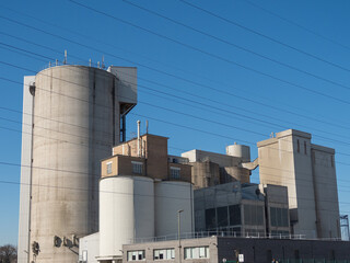 Industrial Zone. Thermal power station. Close up.