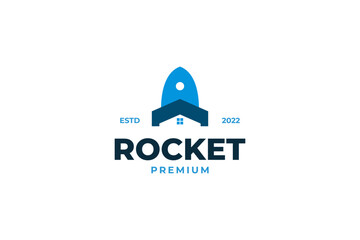 Rocket house logo design vector template