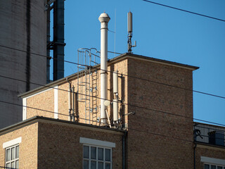 Industrial Zone. Thermal power station. Close up.