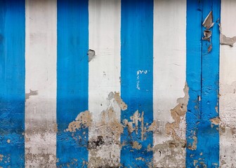 texture old wall blue and white peeling background