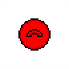 Obraz premium Pixel art with call rejected icon. Vector illustration.
