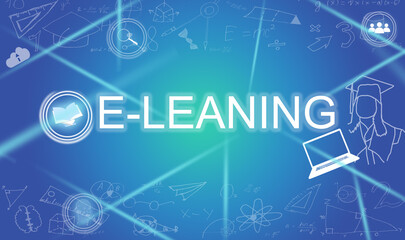 E-learning Education Internet Technology Webinar Online Courses concept.