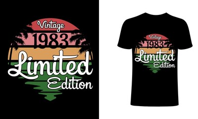 Vintage 1983 Limited Edition. retro vintage birthday t-shirt design.