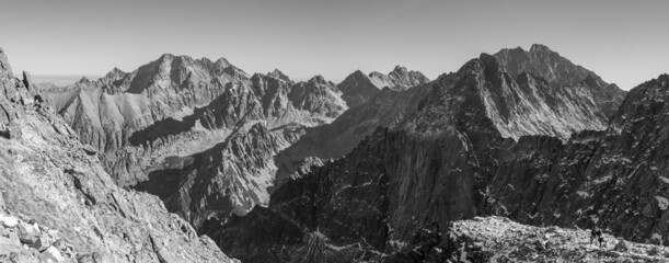 High Tatras - The look direction to Gerlachovsky, Lomnicky and Pysny peaks from Rysy peak.