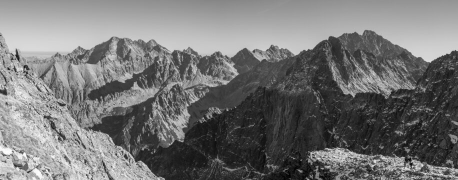 High Tatras - The look direction to Gerlachovsky, Lomnicky and Pysny peaks from Rysy peak.
