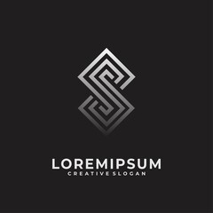 S initials monogram letter text alphabet logo design