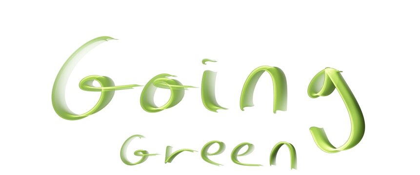 3d going green text isolated on white background