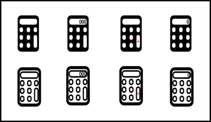 set of calculator icon isolated white background