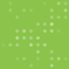 Abstract seamless geometric pattern. Mosaic background of white circles. Evenly spaced big shapes of different color. Vector illustration on light green background