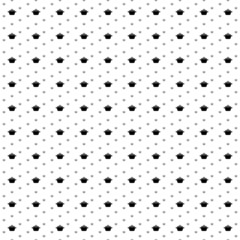 Square seamless background pattern from geometric shapes are different sizes and opacity. The pattern is evenly filled with black pot symbols. Vector illustration on white background