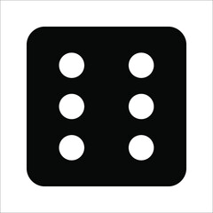 Dice cube icon, casino game. Black icon vector illustration on white background.