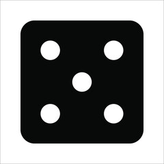 Dice cube icon, casino game. Black icon vector illustration on white background.