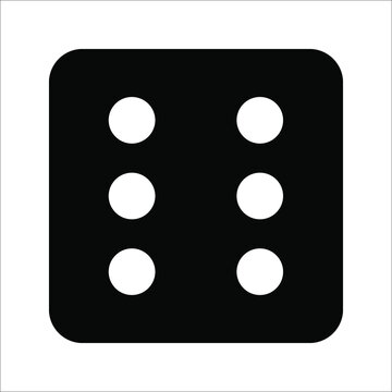 recommend clip art: Dice cube icon, casino game. Black icon vector illustration on white background.
