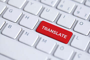 Word translate on computer keyboard