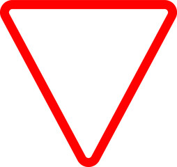 Stopping give way, road sign, triangle with red and white design