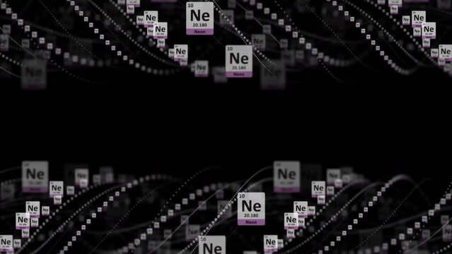 NEON Molecule Symbol, Chemistry Periodic Table, Animation, Background, Rendering, Loop
