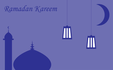 Ramadhan greeting on blue background